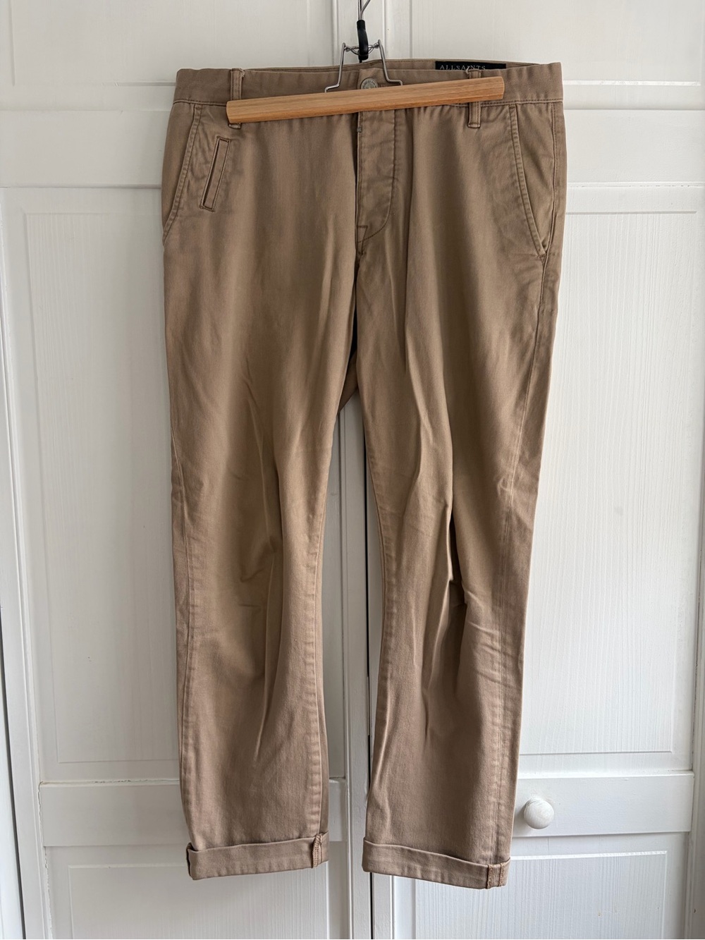 AllSaints Men's Pipe Fit Chinos in Tan